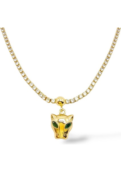 Su Yolu Yeşil Göz Leopar Çelik Kolye fiyatları