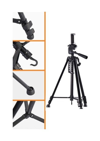 Telefon ve Fotoğraf Makinası Takılabilen Bluetooth Kumandalı 146 cm Triipod modelleri