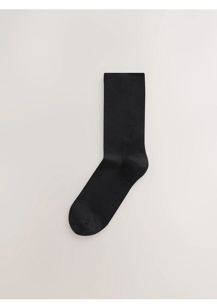 5 Çift Bambu Dikişsiz Unisex Siyah Soket Çorap