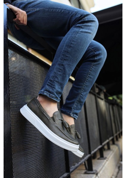 SHO127 Bağcıksız Püsküllü Cbt Loafer-X Erkek Ayakkabı Hakı