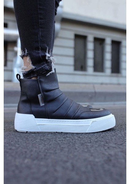 SHO113 Fermuarlı Yüksek Taban Cbt Swat Erkek Spor Bot Sıyah modelleri