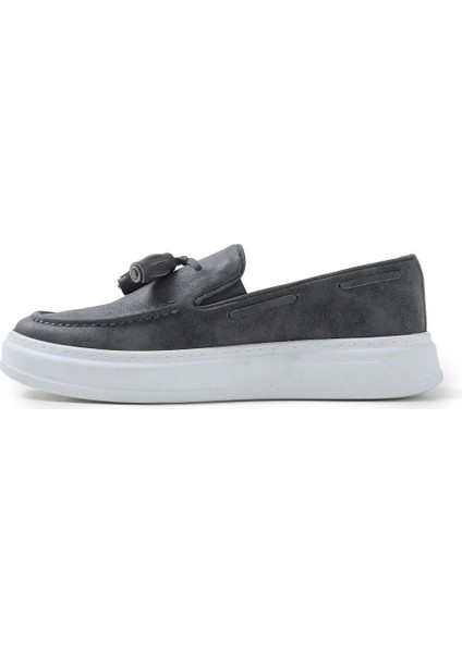 SHO127 Bağcıksız Püsküllü Cbt Loafer-X Erkek Ayakkabı Antrasıt