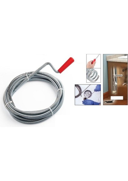 Lavabo ve Gider Boruları Açacağı - Lavabo Açma Sustası - 8 Metre