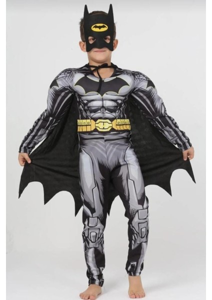 Batman Kaslı Kostüm - Batman Kaslı Erkek Çocuk Kostümü - Doğum Günü Kostümü
