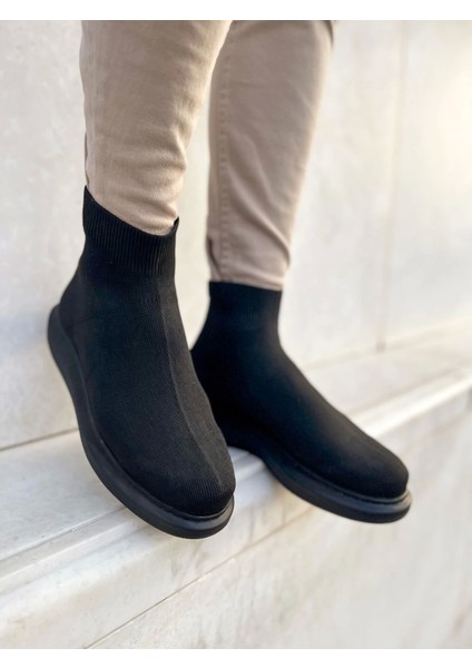 SHO207 Lastikli Trt Maglieria-T Erkek Spor Bot Sıyah modelleri