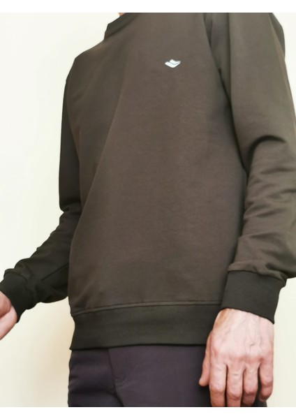 Erkek Haki Bisiklet Yaka Uzun Kol Sweatshirt 7025-13 modelleri