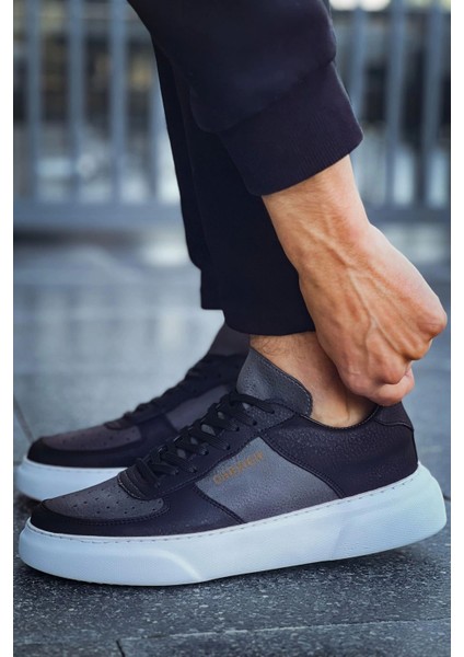 SHO087 Bağcıklı Yüksek Taban Cbt Kenton Erkek Ayakkabı Sıyah / Antrasıt modelleri