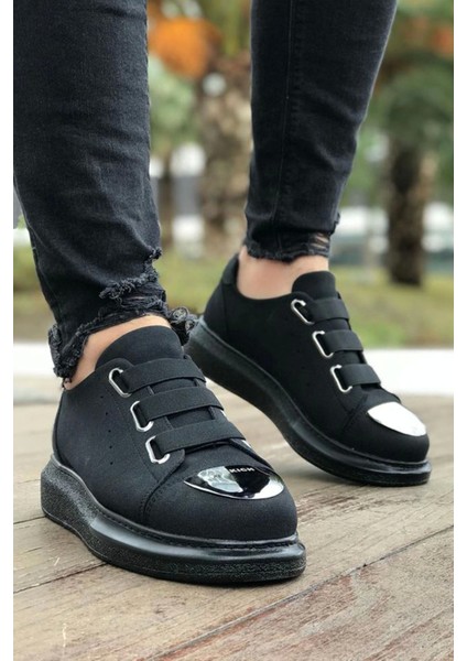 SHO251 3 Bantlı Ayna Burun Rahat Taban Sst Mirror Suede Erkek Ayakkabı Sıyah fiyatları
