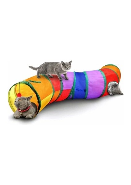 Kıvrımlı Kedi Tüneli Katlanır Gökkuşağı S Kıvrımlı Kedi Köpek Oyun Tüneli Evcil Hayvan Oyun Tüneli
