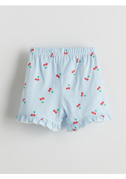 Lcw Baby Kiraz Baskılı Kız Bebek Şortlu Pijama Takım