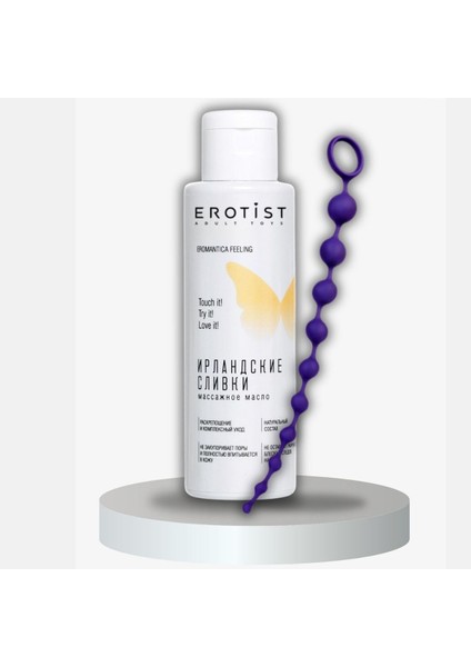 Irlanda Krem Şanti Aromalı Cinsel Jel ve Mavi Silikon Boğumlu Zincir Seti 356005