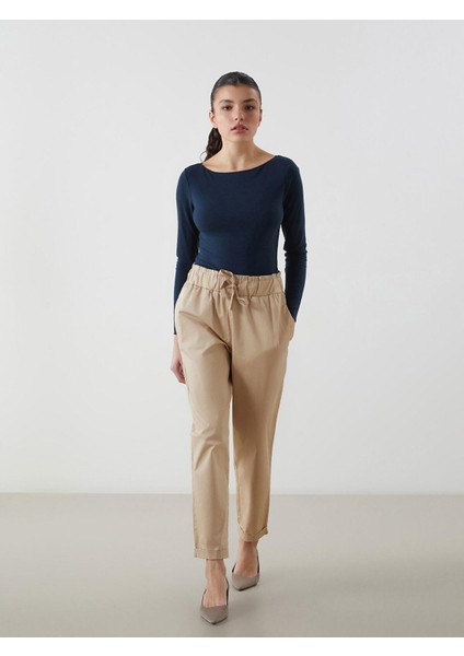 Lcw Vision Beli Lastikli Düz Gabardin Kadın Pantolon