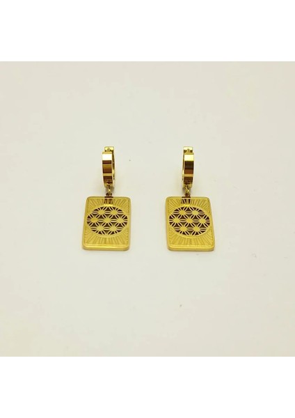 Yaşam Çiçeği Çelik Küpe