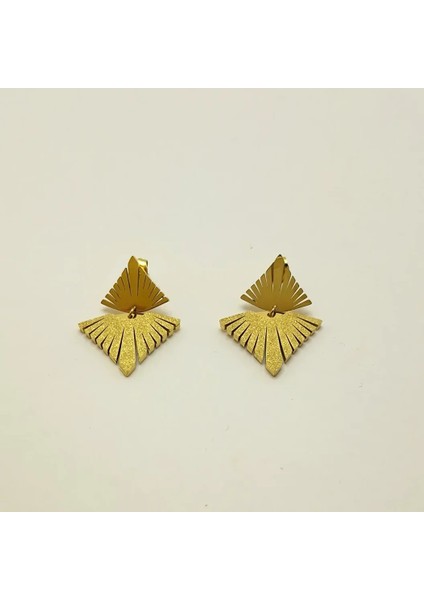 Üçgen Lüks Çelik Çelik Küpe