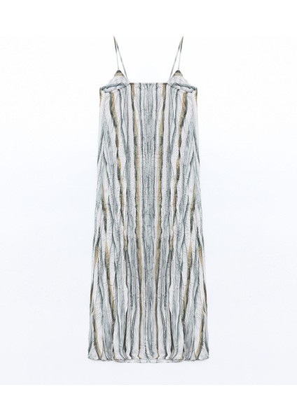 Lcw Vision V Yaka Çizgili Askılı Saten Kadın Elbise fiyatları