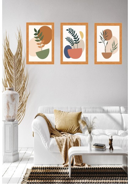 Minimalist 3 Parça Çerçeve Görünümlü Tablo Seti