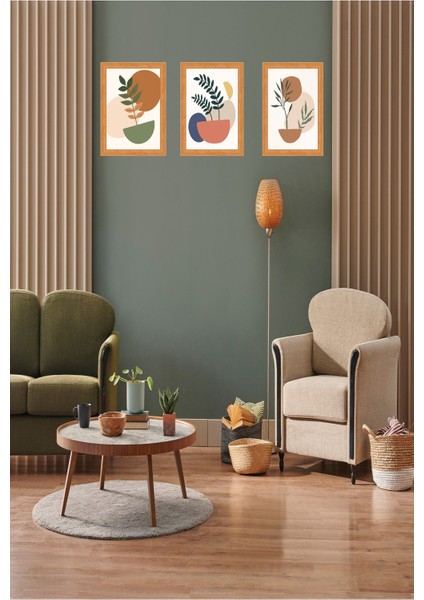 Minimalist 3 Parça Çerçeve Görünümlü Tablo Seti