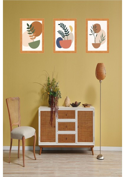 Minimalist 3 Parça Çerçeve Görünümlü Tablo Seti