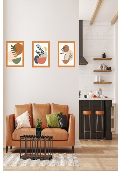 Minimalist 3 Parça Çerçeve Görünümlü Tablo Seti