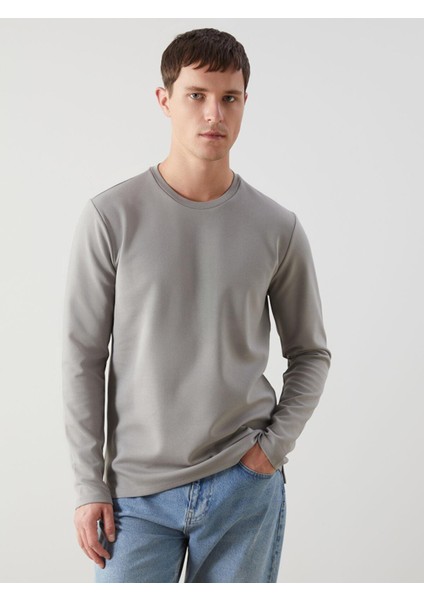 Lcwaıkıkı Classic Bisiklet Yaka Uzun Kollu Erkek Sweatshirt