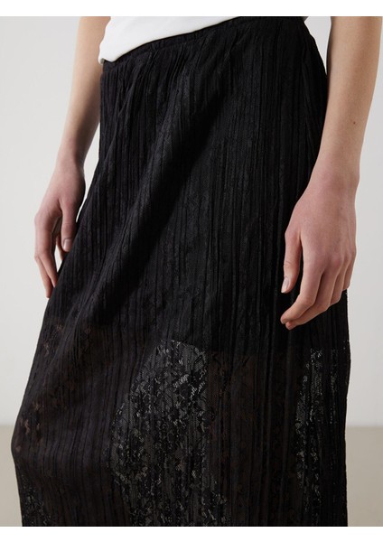 Lcw Vision Beli Lastikli Desenli Kadın Pileli Etek modelleri