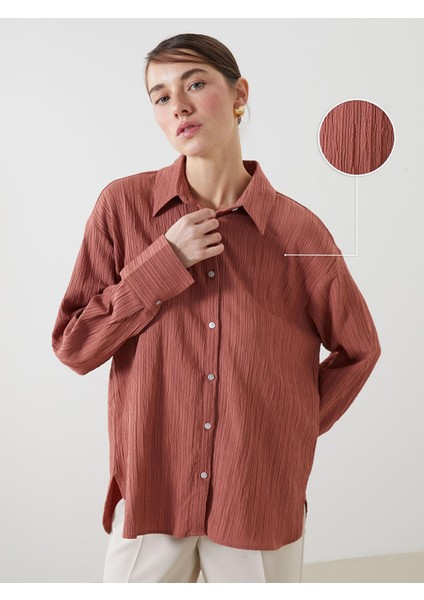 Lcw Vision Oversize Dokulu Kadın Gömlek
