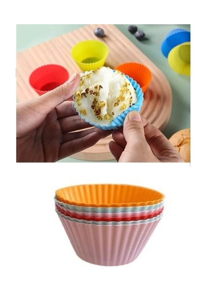 6 Adet Yıkanabilir Mini Tırtıklı Muffin Kalıb I- Ribanalı Kek-Cupcake- Renkli Hamur Işi Kabı indirimleri