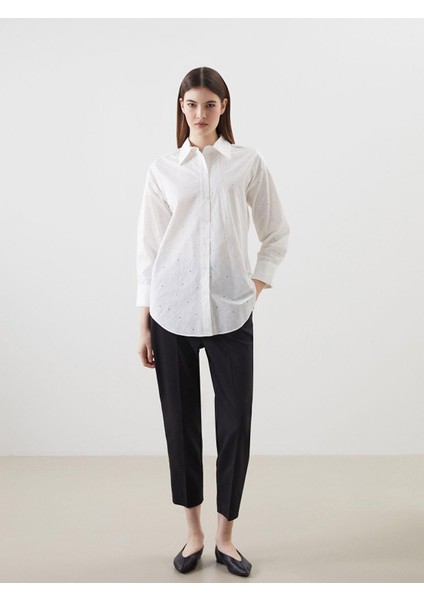 Lcw Modest Çiçekli Oversize Poplin Kadın Gömlek Tunik