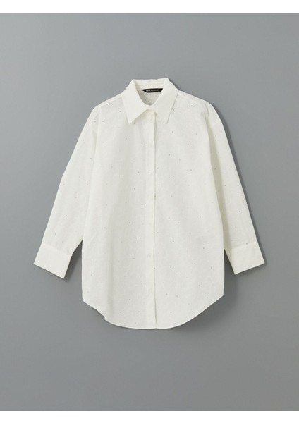 Lcw Modest Çiçekli Oversize Poplin Kadın Gömlek Tunik