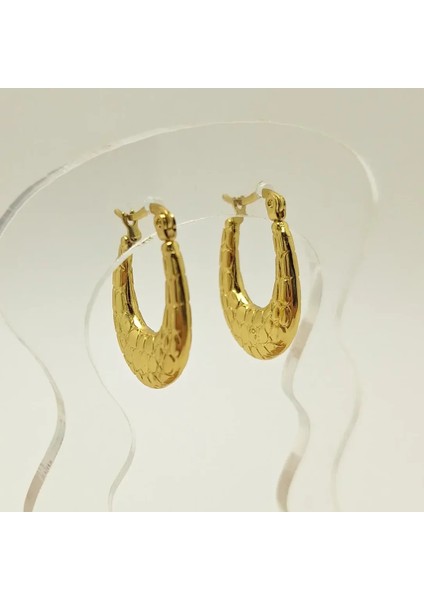 Yılan Derisi Model Halka Çelik Küpe fiyatları