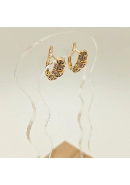 Taşlı Kruvasan Çelik Küpe fiyatları