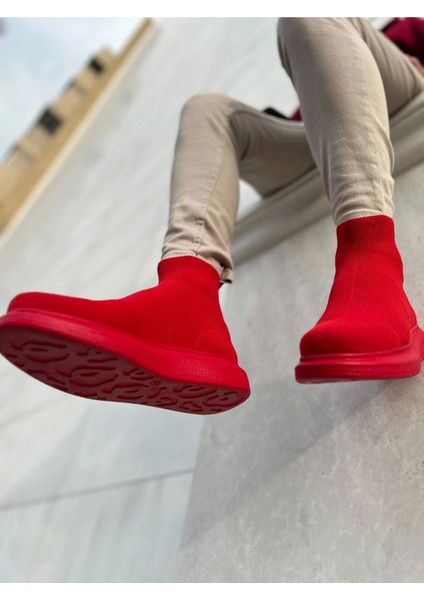 SHO207 Lastikli Trt Maglieria-T Erkek Spor Bot Kırmızı modelleri