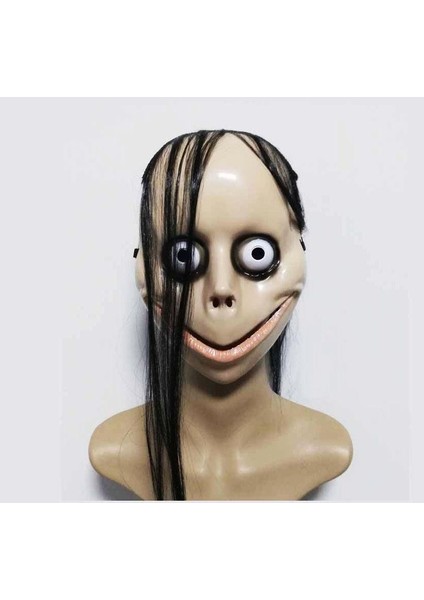 Korkunç Ürpertici Uzun Saçlı Momo Maskesi 24X16 cm Tdrtr