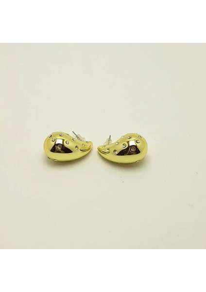 Bottega Su Damlası Model Taşlı Çelik Küpe