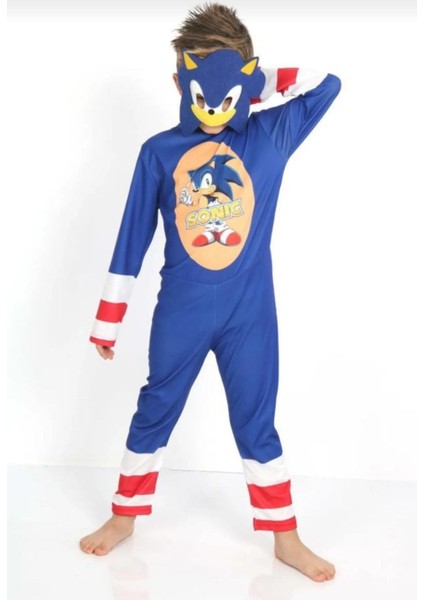 Yeni Çoçuk Kostüm Sonic Parti Doğum Günü Özel Gün Maskeli Kostüm