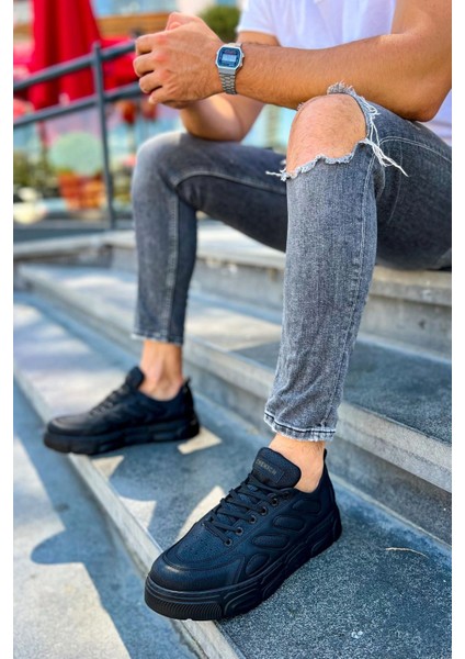 SHO105 Bağcıklı Yüksek Taban Cst Cronus Erkek Ayakkabı Sıyah fiyatları