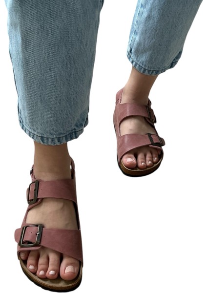Çift Tokalı Mikanos Sandalet