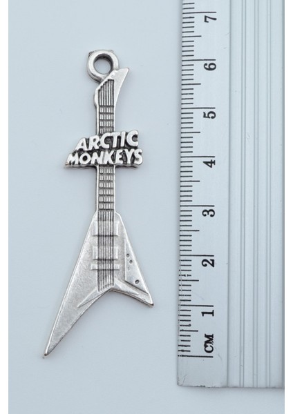 Arctic Monkeys Elektro Gitar Gümüş Kaplama Örme Zincir Kolye