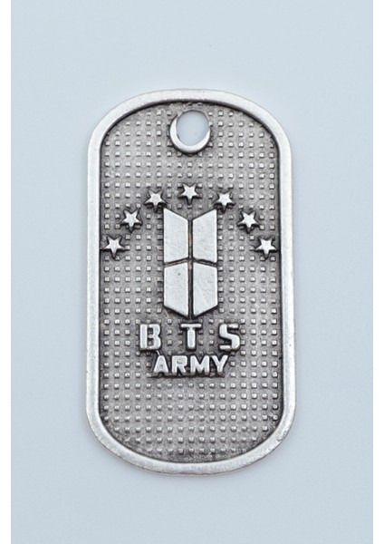 BTS Army Künye Kolye Ucu - Antik Gümüş Kaplama - Kod:180