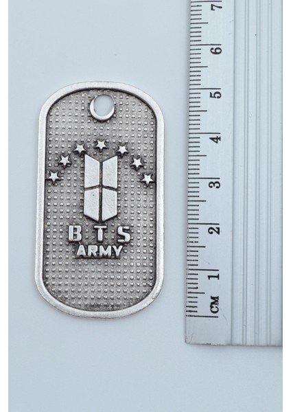 BTS Army Künye Gümüş Kaplama Düz Zincir Kolye