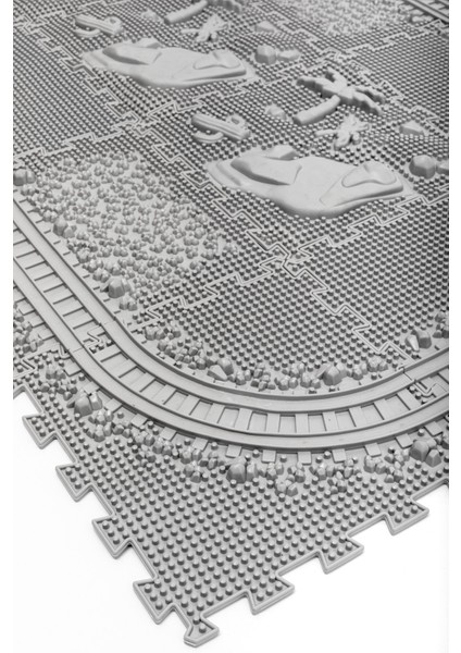 15 Mödüllü Oyun Masaj Demiryolu Ortopedik Halı Duyu Matları Puzzle Tren Yolu