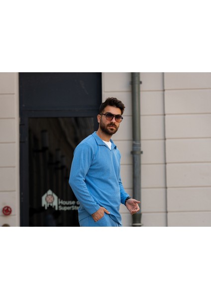 Erkek Polo Yaka Uzun Kollu T-Shirt – Waffle Kumaş, Pamuk, Regular Fit, Günlük ve Spor Kullanım, Kahverengi fiyatları