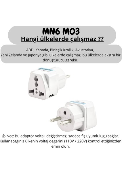 M03 Priz Dönüştürücü/3 Adet/amerikan Tipi Priz Dönüştürücü-Dünya Ülkeler Arası Fiş Çevirici