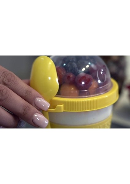 Oz cm ax Meyve Hazneli - Kaşıklı Portatif Yoğurt Kabı indirimleri