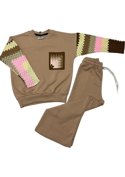 Kız Çocuk Iki Iplik Kumaş Örgü Detaylı Alt-Üst Takım fiyatları