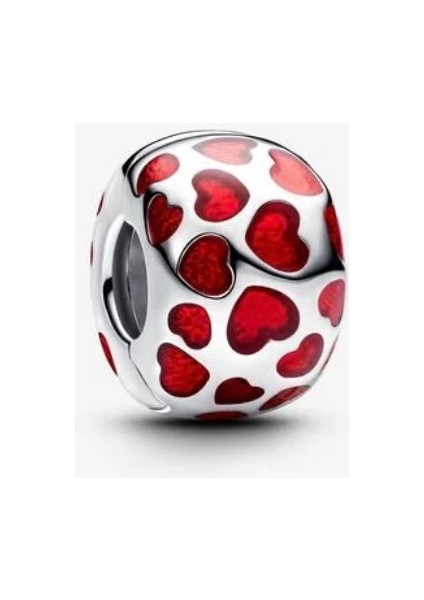 Kalpler Yuvarlak Klips Charm