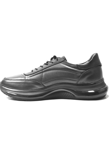 SH.260 Deri Siyah Esnek Taban Sneakers Erkek Ayakkabı