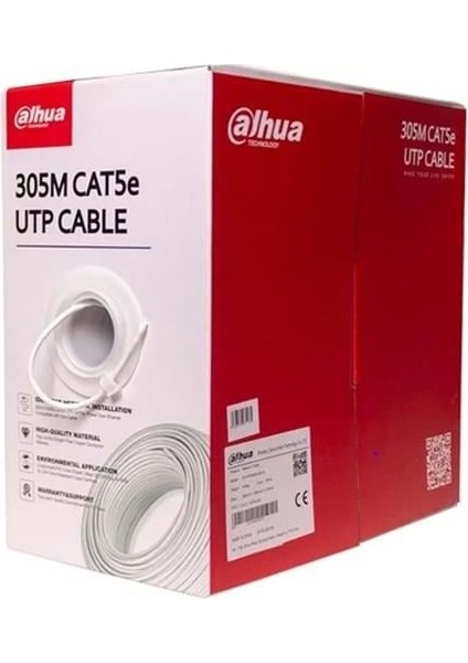 Cat6 Utp 23AWG Siyah 305M Saf Bakır Kablo (Pe) DH-PFM920-6UN