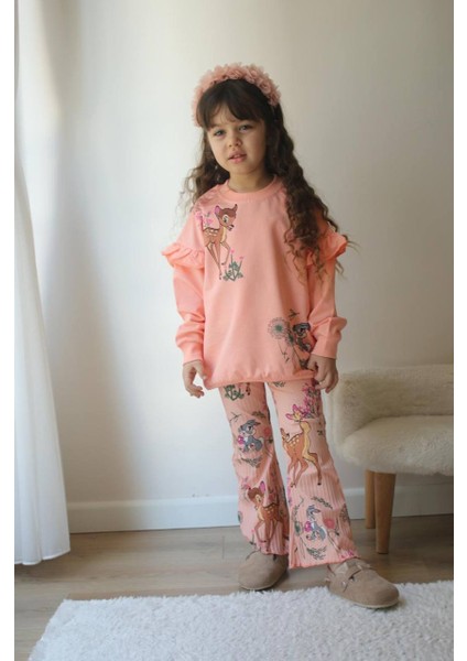 Kız Çocuk Bambi Desenli Alt-Üst Takım