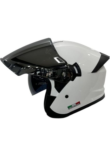 Açık Kask Güneş Vizörlü Sw 655 White